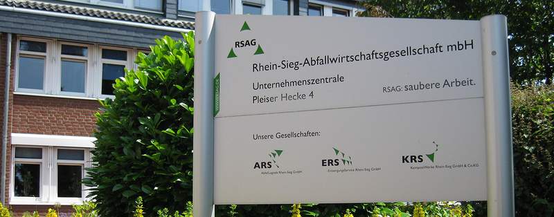 Eingangsschild vor RSAG-Unternehmenszentrale
