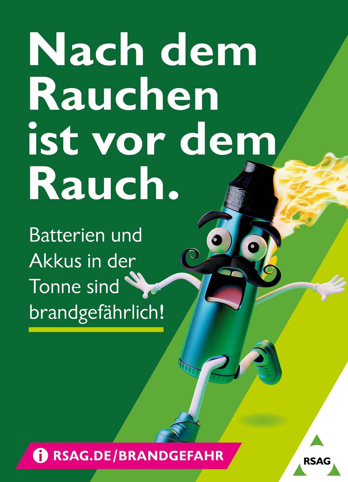 Kampagne "Brandgefahr" Motiv E-Zigarette